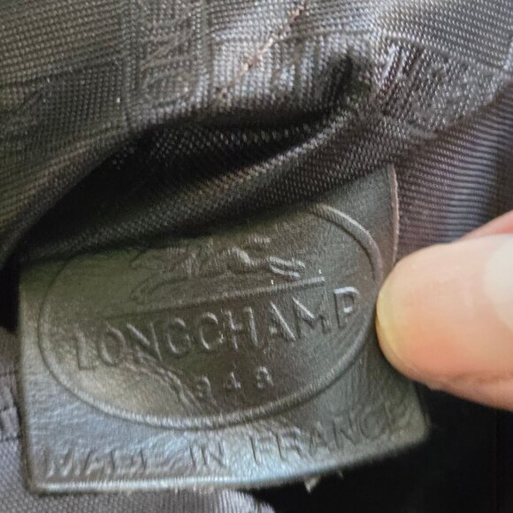 Longchamps Brown Pebbled Leather Top Handle Two Way Zip Satchel Crossbody - Picture 12 of 13